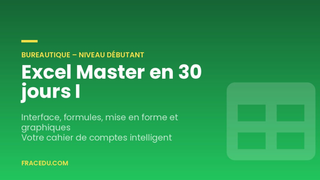 excel master en 30 jours i – cover