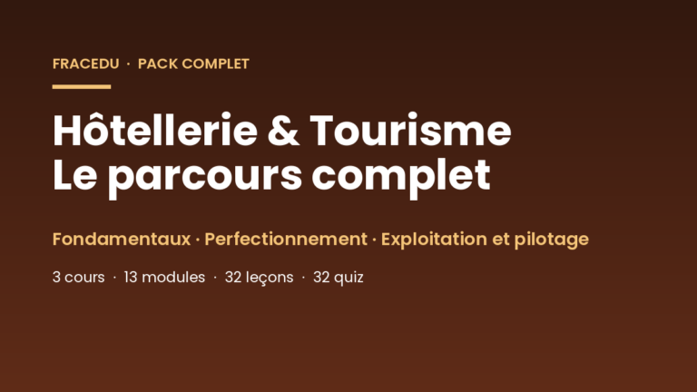 Pack Hôtellerie & Tourisme complet