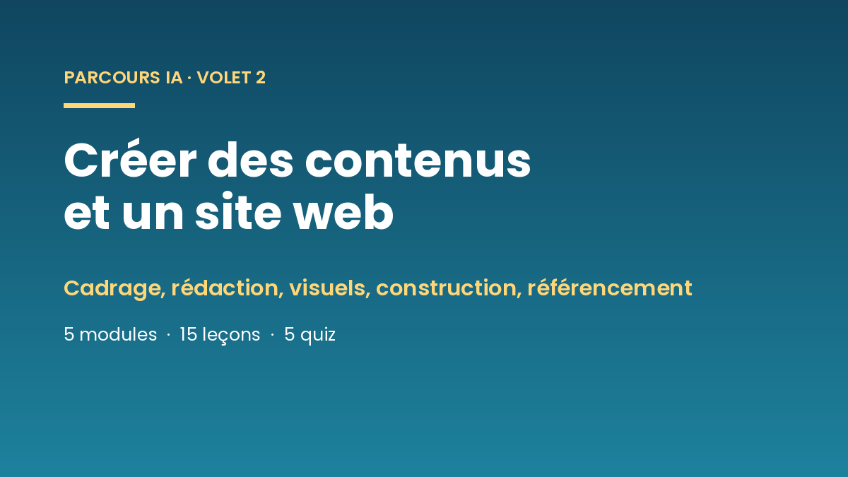 Maîtriser l’IA II – Créer des contenus et un site web