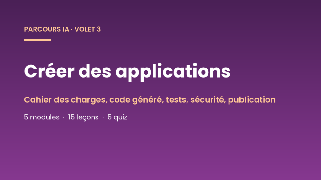 maîtriser l’ia iii – créer des applications sans être développeur – couverture